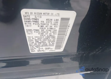 2013 Nissan Rogue Sv W/Sl Pkg from USA, damaged, VIN JN8AS5MVXDW632058